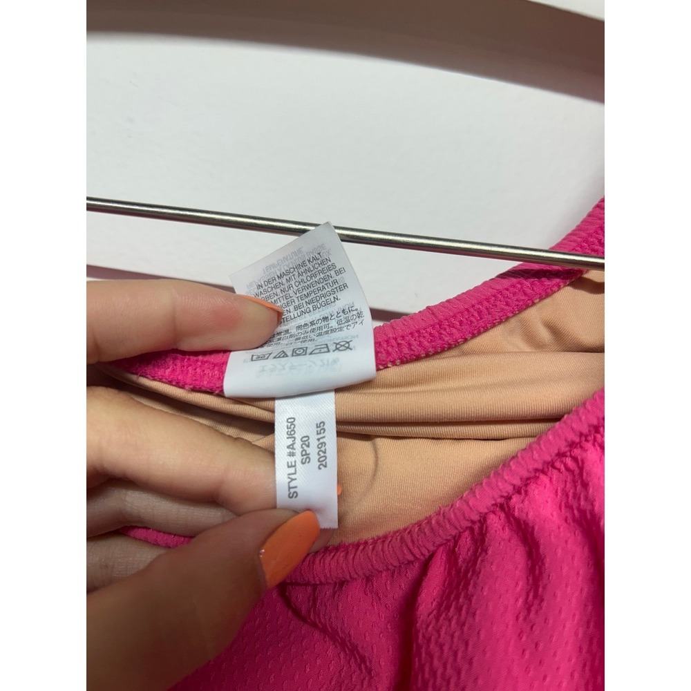 J.Crew Pink One Shoulder Ruffle One Piece Swimsuit Ric Rac Trim Size 6 - Picture 4 of 7